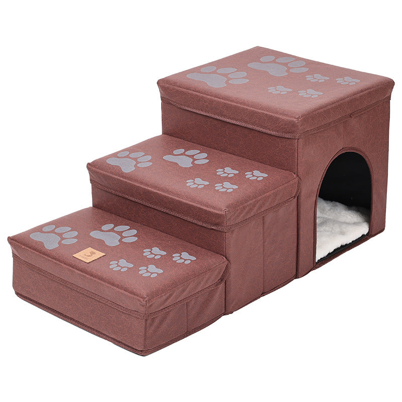 Plush Pet Stairs | Multifunctional Dog & Cat Steps for Bed, Sofa & Furniture