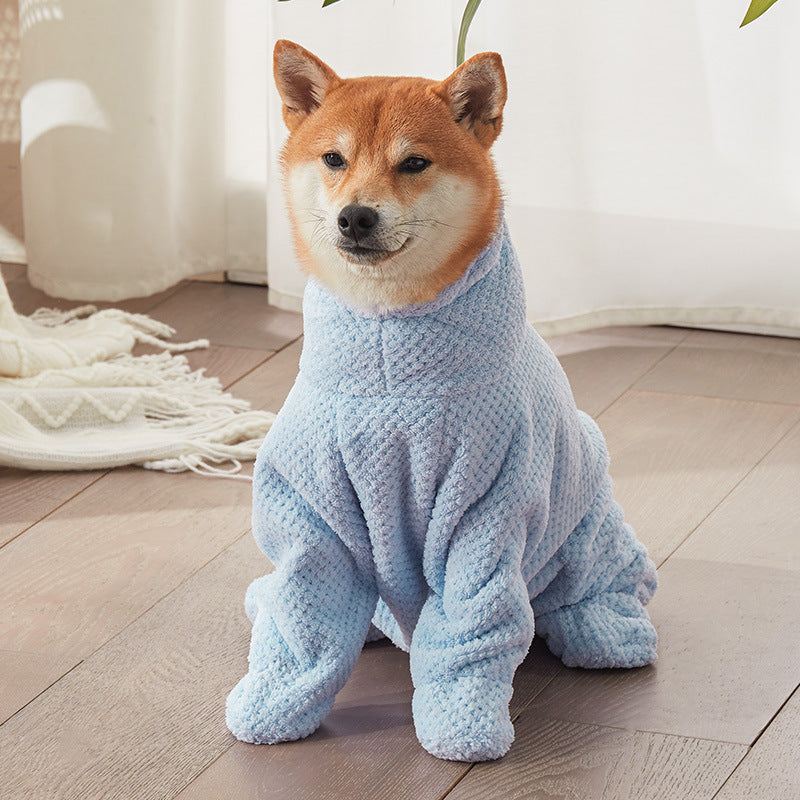 Wearable Pet Drying Towel | Thickened Quick-Dry Cotton Bath Robe for Dogs & Cats | S–XXXL
