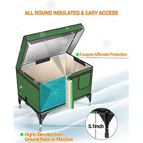 Foldable Insulated Cat Enclosure | Outdoor Heated Birthing Room & Cat Cage