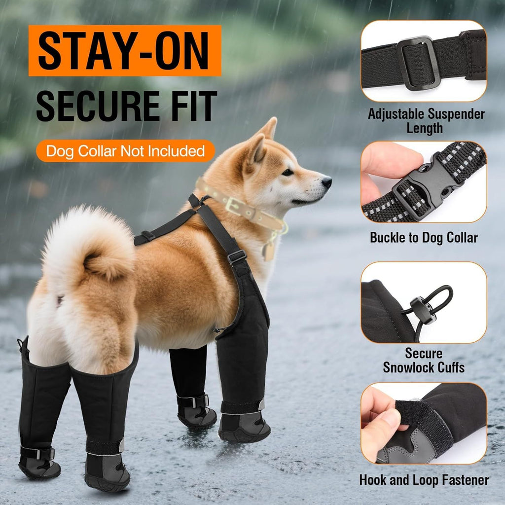 Dog Winter Shoes | Windproof Warm & Cold-Resistant Outdoor Dog Boots | XS–4XL