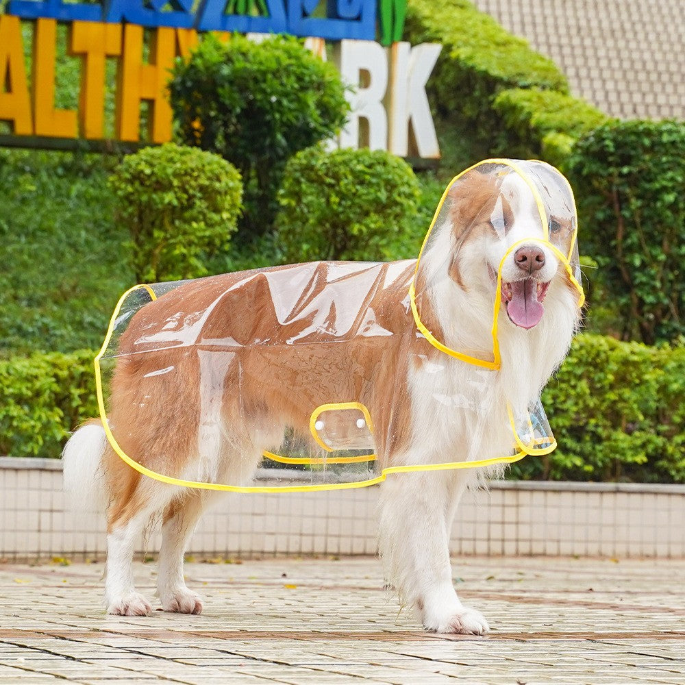 Clear Dog Raincoat with Hood — Lightweight Waterproof Jacket for Small & Medium Dogs