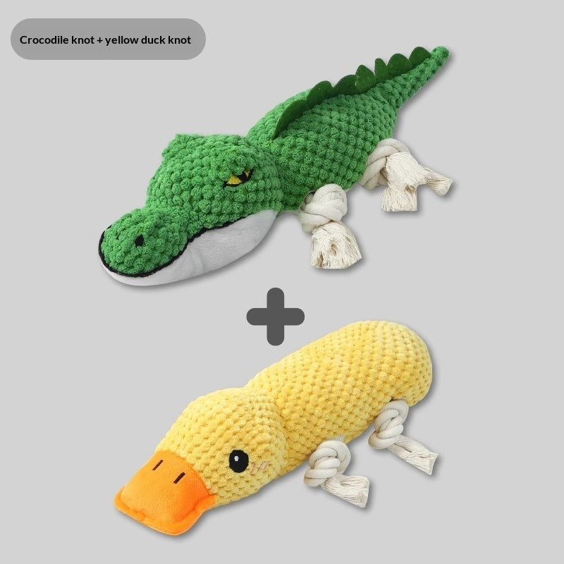 Squeaky Plush Pet Chew Toy | Teeth-Cleaning Sound Toy for Dogs | Singles & Sets