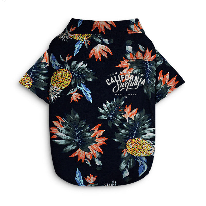 Hawaiian Dog Shirt | Tropical Print Cotton Tee for Dogs