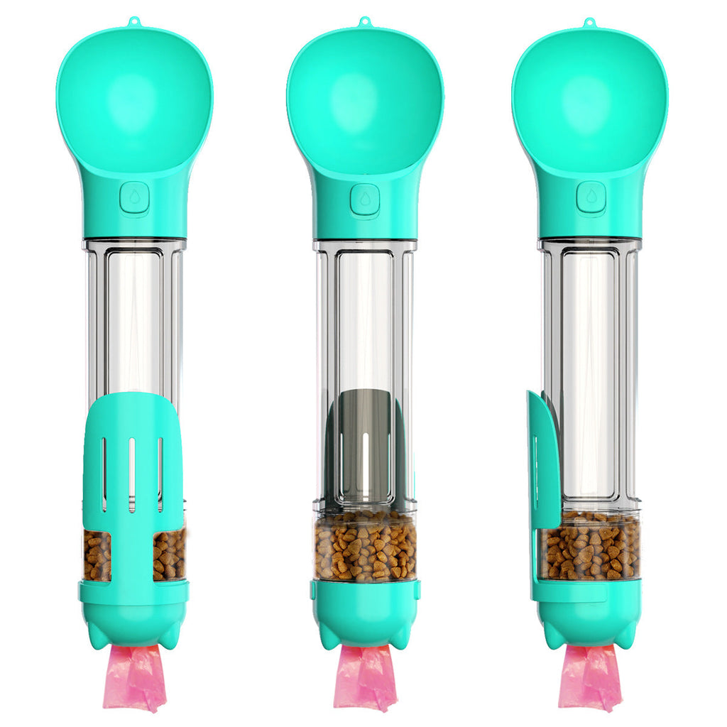 3-in-1 Portable Dog Water Bottle | Leak-Proof Travel Bottle with Poop Bag Dispenser & Treat Holder
