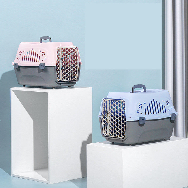 Hard-Shell Pet Carrier Crate — Airline-Style Travel Box for Cats & Small Dogs