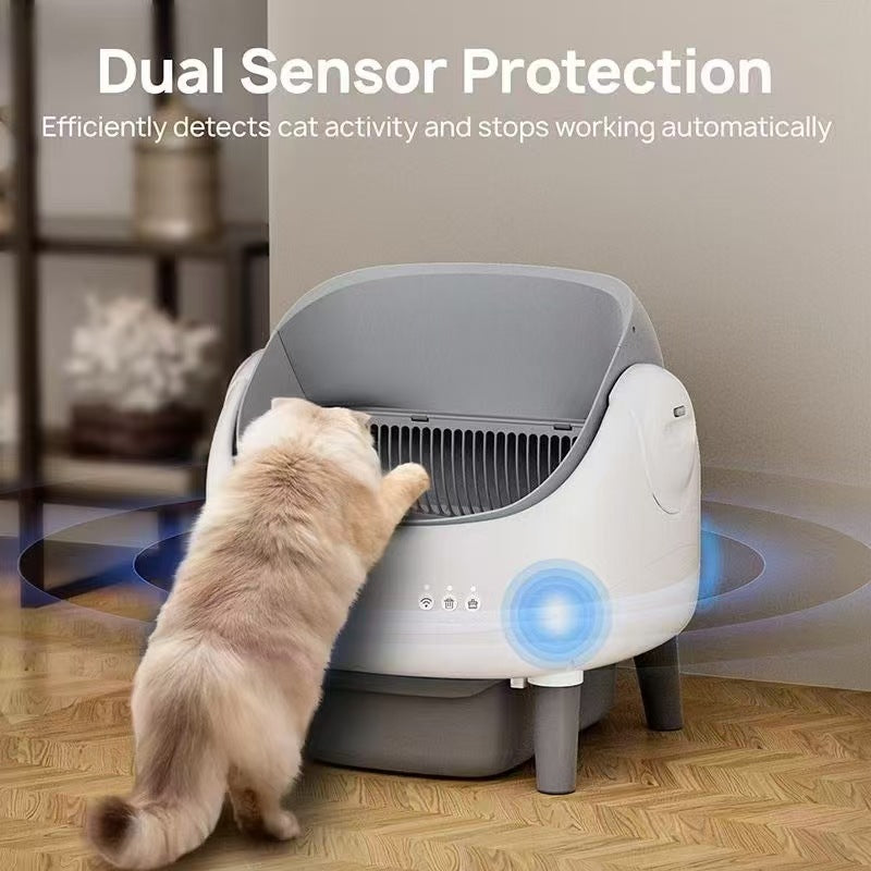 Automatic Self-Cleaning Cat Litter Box | Semi-Closed Drawer Design, No Scooping Required