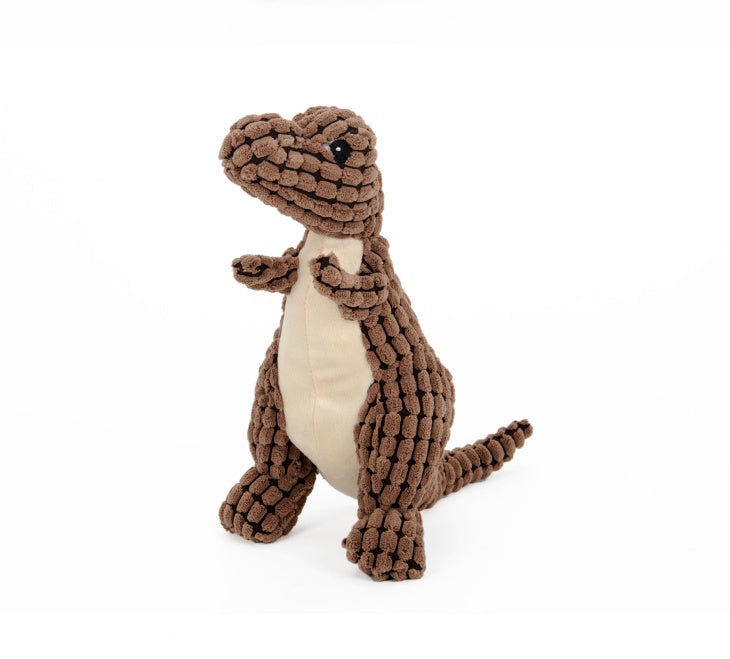 Plush Dinosaur Dog Toy | Squeaky Interactive Chew Toy for Small & Large Dogs