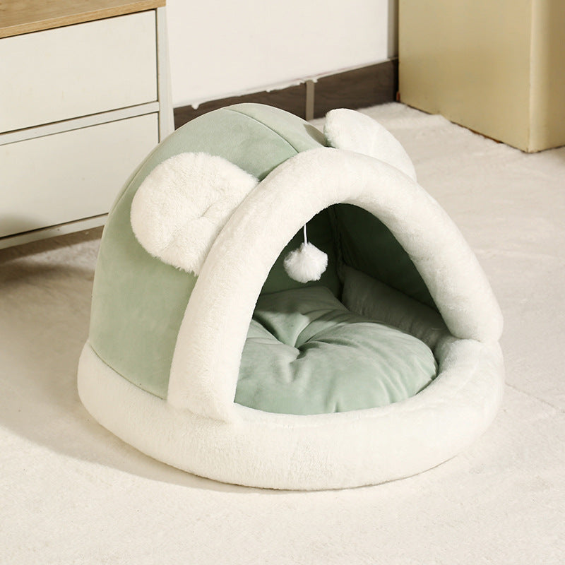 Self-Warming Pet Tent Cave Bed | Cozy Cat Hut & Dog Sleeping Bed | 4 Colors, 2 Sizes