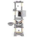 69" Multi-Level Cat Tree | Tower with Perch, Condo, Hammock, Basket Bed & Scratching Posts