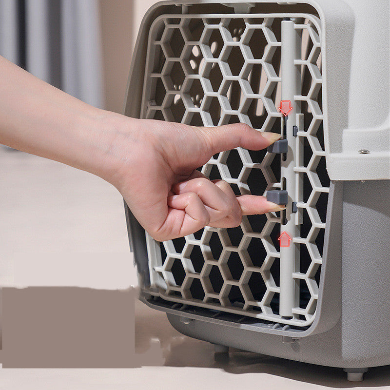 Hard-Shell Pet Carrier Crate — Airline-Style Travel Box for Cats & Small Dogs