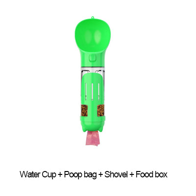 3-in-1 Portable Dog Water Bottle | Leak-Proof Travel Bottle with Poop Bag Dispenser & Treat Holder