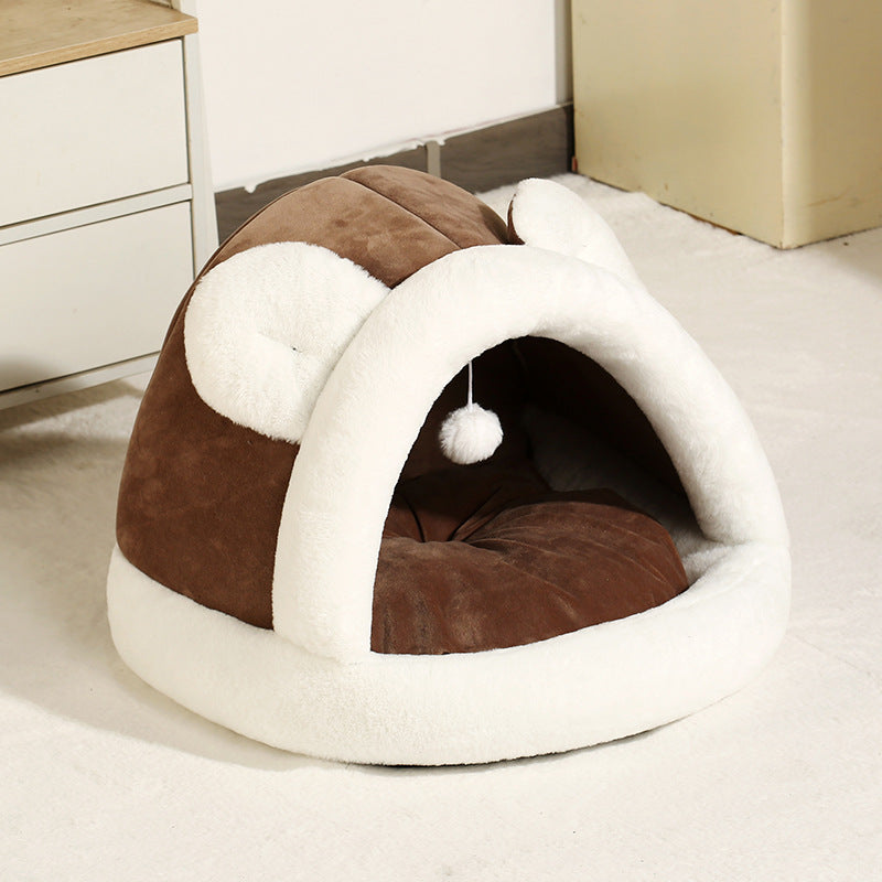 Self-Warming Pet Tent Cave Bed | Cozy Cat Hut & Dog Sleeping Bed | 4 Colors, 2 Sizes