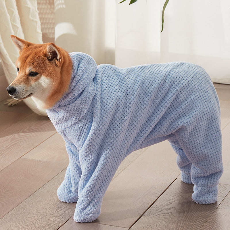 Wearable Pet Drying Towel | Thickened Quick-Dry Cotton Bath Robe for Dogs & Cats | S–XXXL