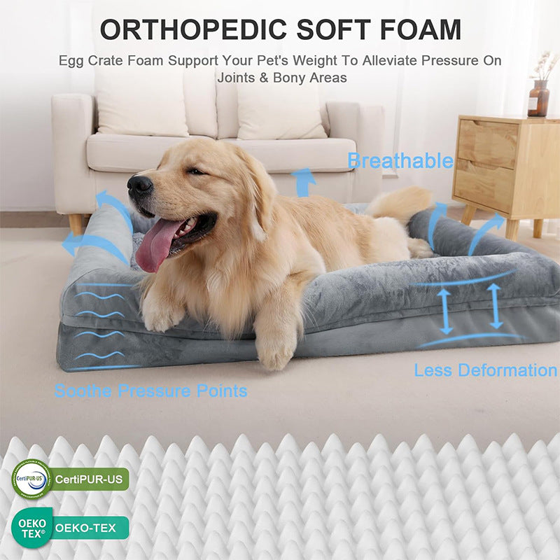 Thickened Dog Bed Cushion for Large Dogs | Orthopedic-Style Mat for Golden Retrievers & Big Breeds