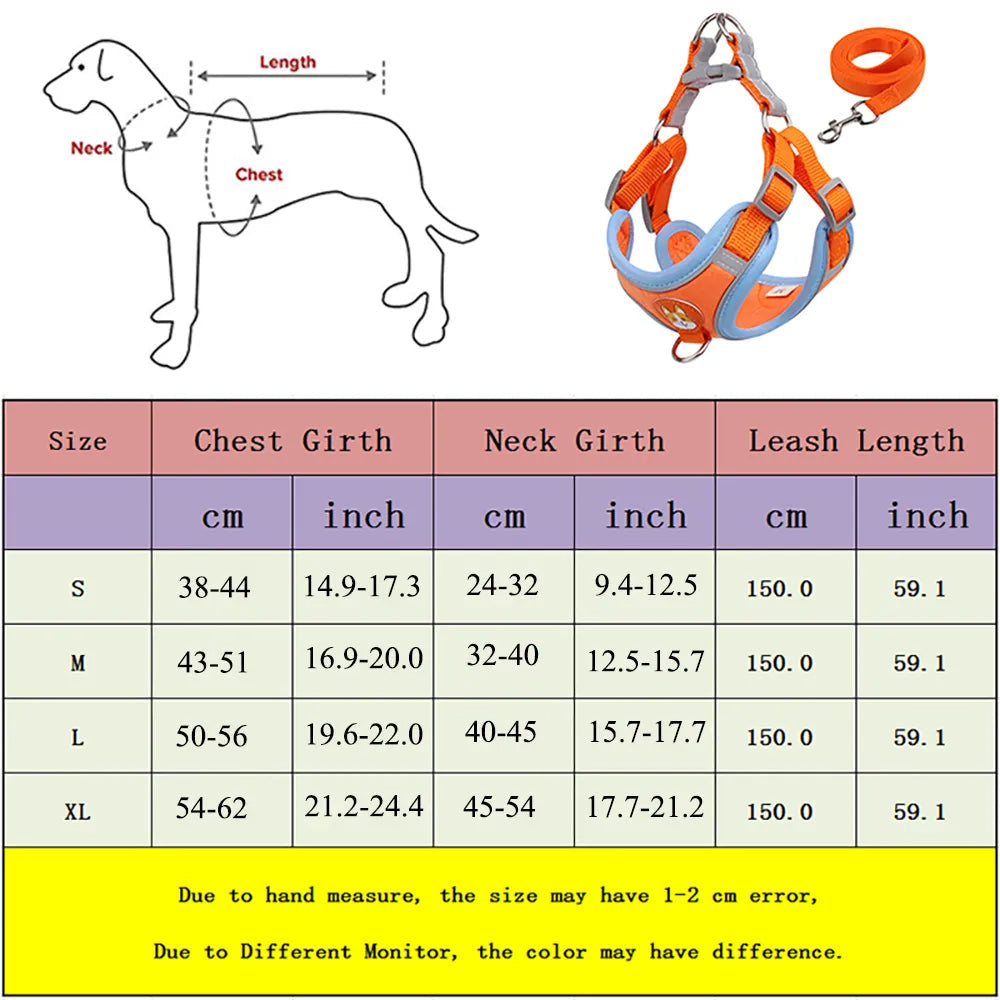 No-Pull Dog Harness & Leash Set | Reflective, Adjustable Vest for Small Dogs | S–XL