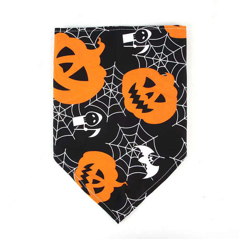 Halloween Skull Bandana Bib for Dogs & Cats | Spooky Triangle Scarf
