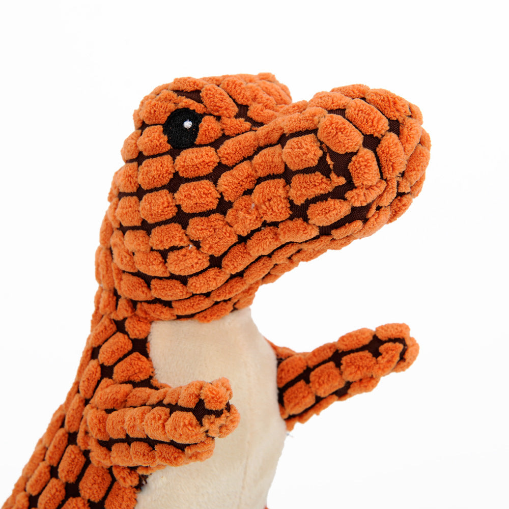 Plush Dinosaur Dog Toy | Squeaky Interactive Chew Toy for Small & Large Dogs