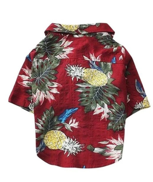 Hawaiian Dog Shirt | Tropical Print Cotton Tee for Dogs