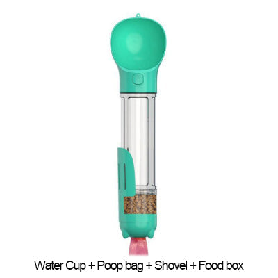 3-in-1 Portable Dog Water Bottle | Leak-Proof Travel Bottle with Poop Bag Dispenser & Treat Holder