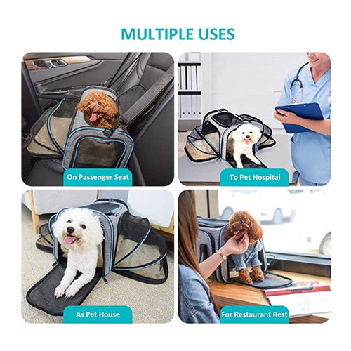 Airline-Approved Expandable Pet Carrier | Soft-Sided Travel Bag with 4-Way Opening for Cats & Dogs