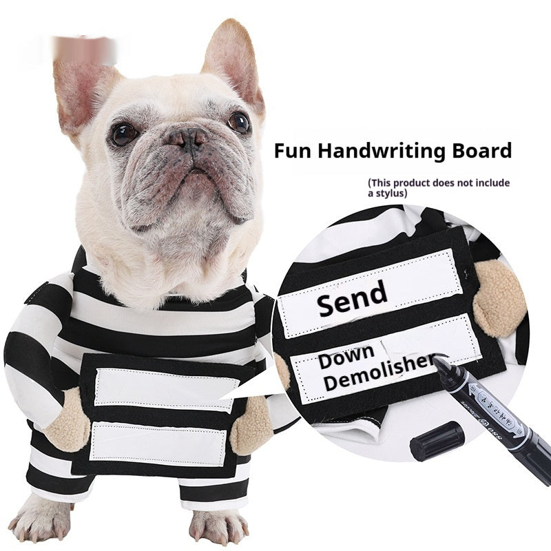 Striped Halloween Dog Costume | Funny Black & White Pet Outfit for Dogs | S–XL