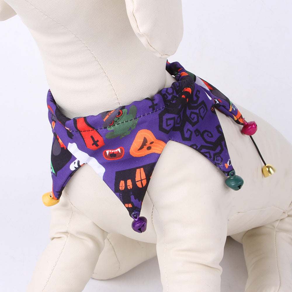 Halloween Pet Hat, Cape & Bib Set | Skull & Spider Web Costume Accessories for Cats & Dogs