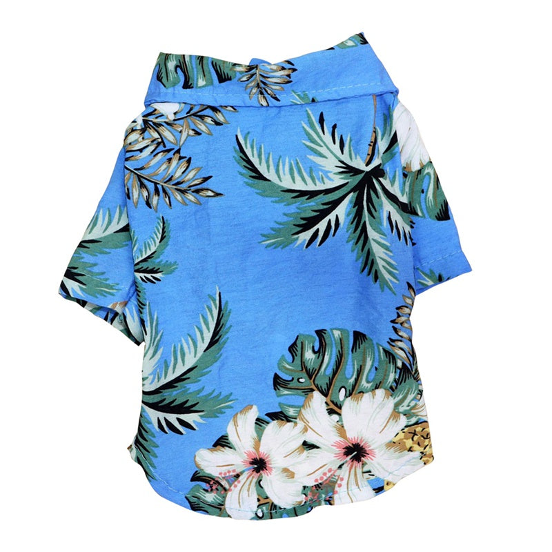 Hawaiian Dog Shirt | Tropical Print Cotton Tee for Dogs