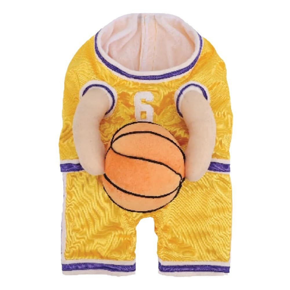 Dog Basketball Costume with Ball | Funny Sports Outfit for Dogs | Red & Yellow | S–L
