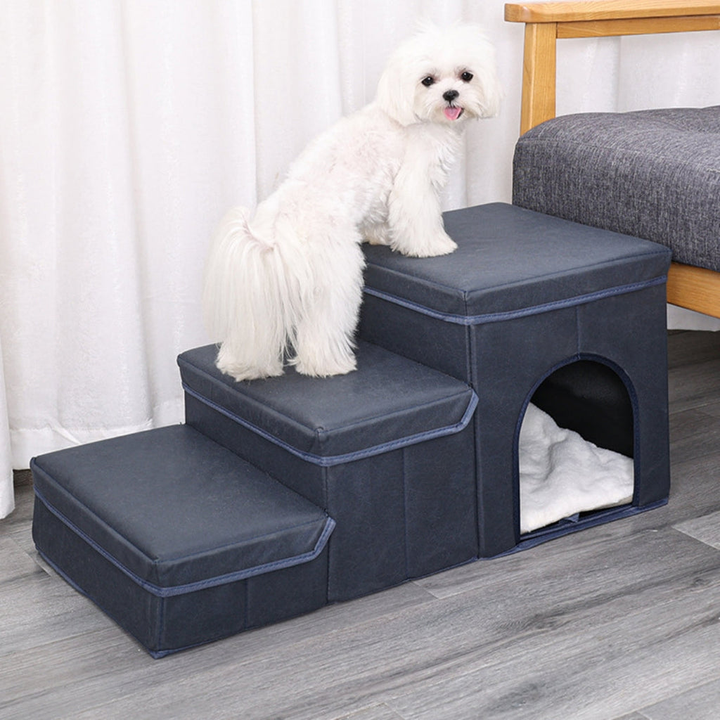 Plush Pet Stairs | Multifunctional Dog & Cat Steps for Bed, Sofa & Furniture