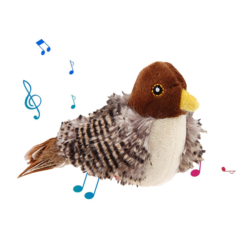 Electric Chirping Bird Cat Toy | Realistic Feather & Catnip Plush Toy for Cats & Kittens