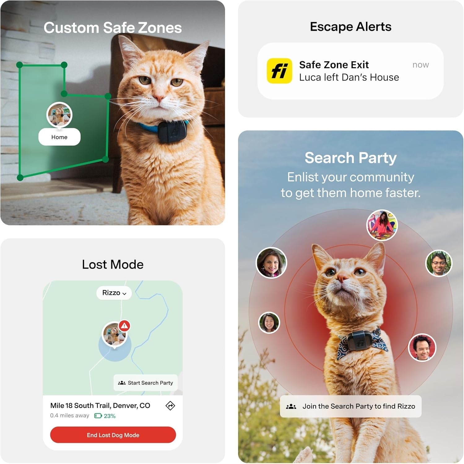 Fi Mini GPS Cat Tracker | Escape Alerts, Activity Tracking & IP68 Waterproof — 6 or 12 Month