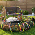 Pop-Up Outdoor Cat Enclosure with 134" Tunnel | Portable Cat Playpen for Backyard, Patio & Travel