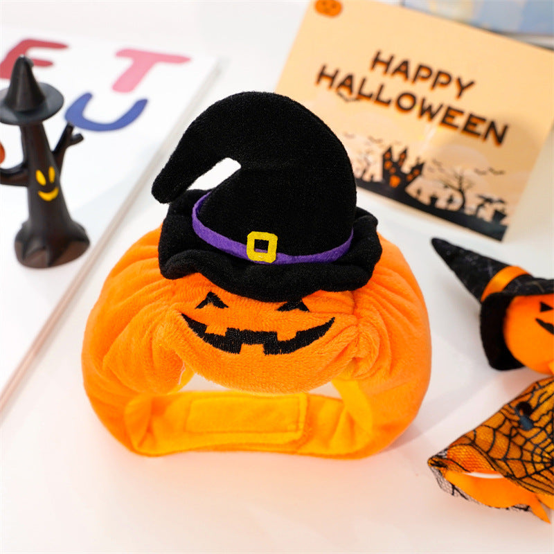 Halloween Pet Costume | Pumpkin Vest & Hat for Dogs & Cats | XS–L