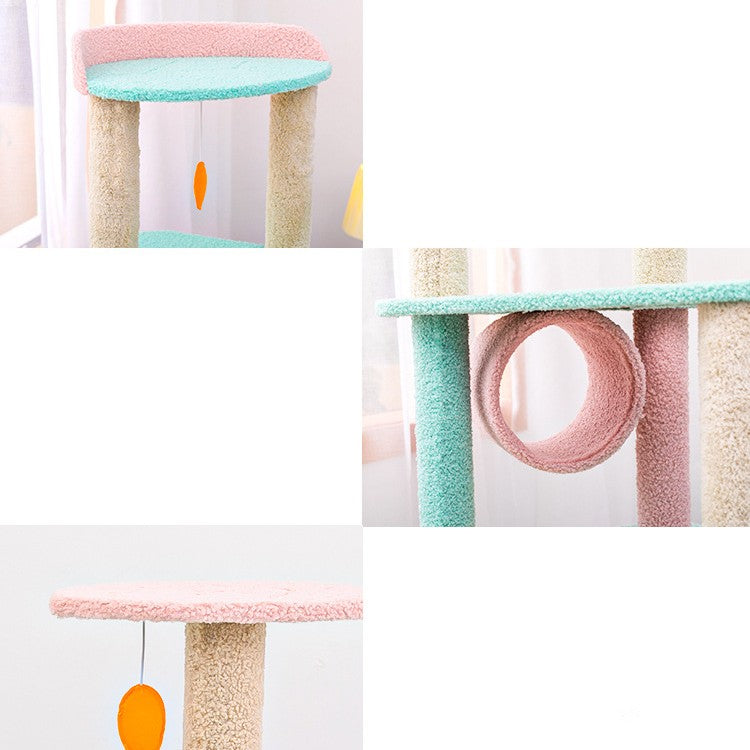 Cat Climbing Frame with Sisal Scratching Posts & Velvet Platforms | Multi-Level Cat Tree in 5 Sizes