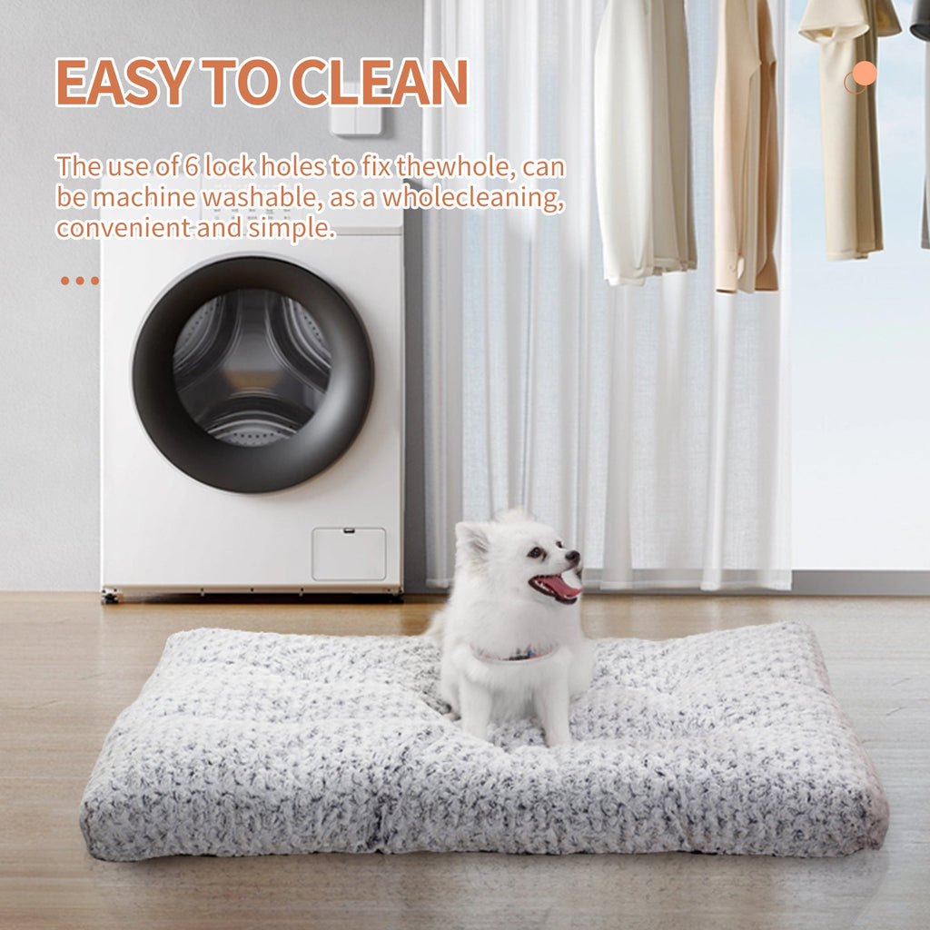 Thickened Rose Velvet Dog Bed | Soft Fluffy Washable Pet Kennel Mat | S–XL
