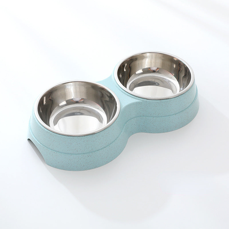 Double Stainless Steel Pet Bowl | Food & Water Feeder for Dogs & Cats
