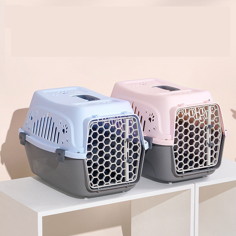 Hard-Shell Pet Carrier Crate — Airline-Style Travel Box for Cats & Small Dogs