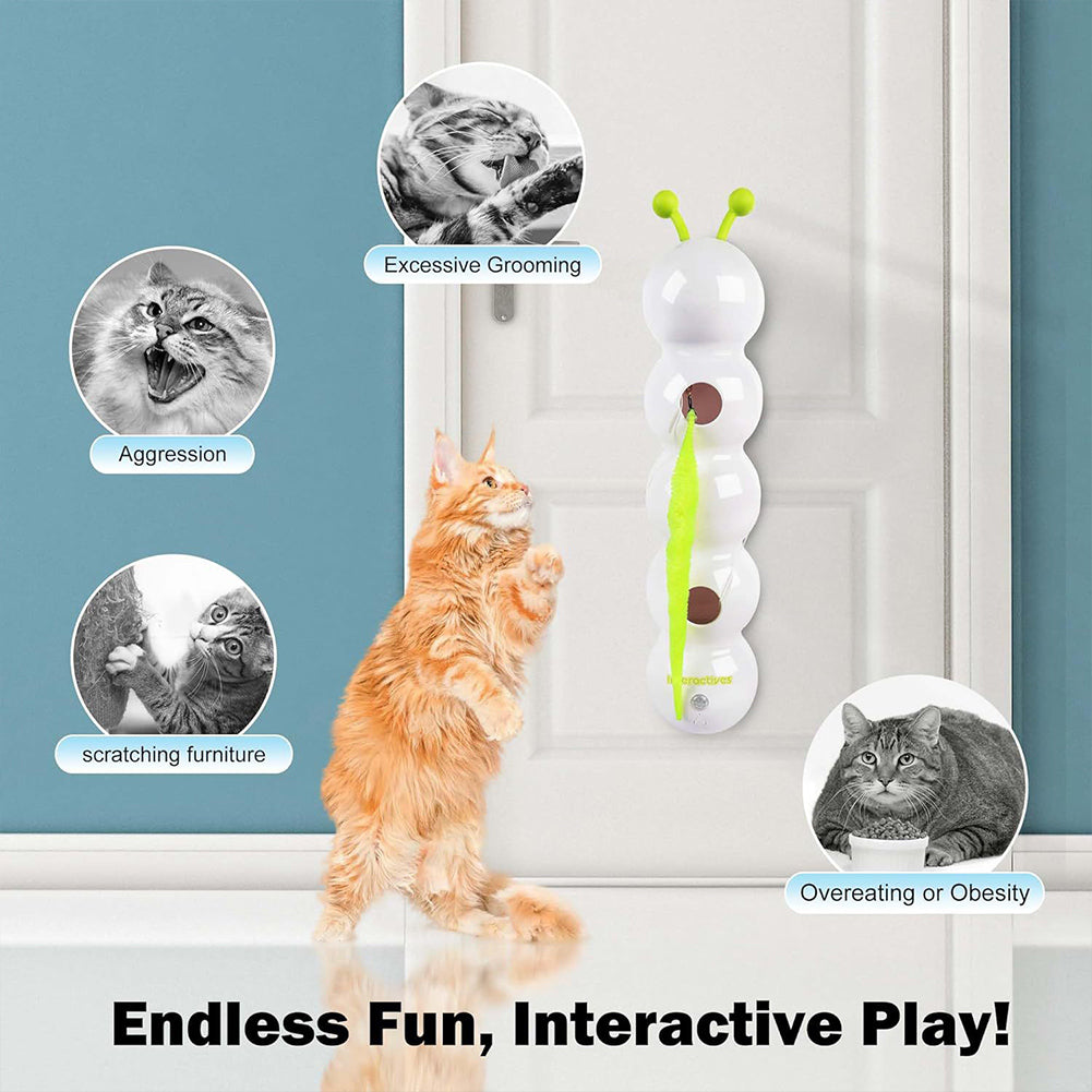 Smart Interactive Cat Toy | Motion-Activated Moving Tail Wand | USB Rechargeable