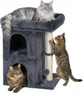 Compact Cat Tree for Large Cats | Indoor Tower with Perch, 2 Condos & Sisal Scratching Post