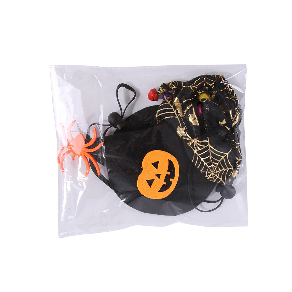 Halloween Pet Hat, Cape & Bib Set | Skull & Spider Web Costume Accessories for Cats & Dogs