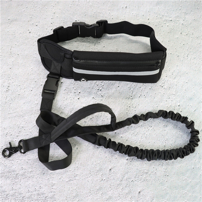 Hands-Free Dog Leash Belt | Bungee Waist Leash with Phone Pocket & Water Bottle Holder