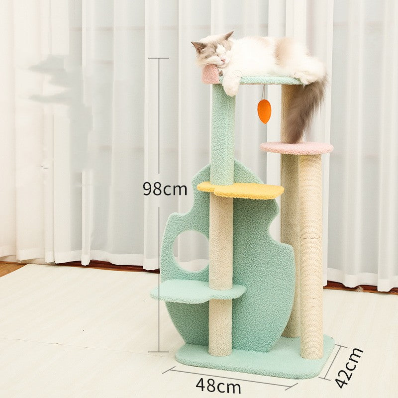 Cat Climbing Frame with Sisal Scratching Posts & Velvet Platforms | Multi-Level Cat Tree in 5 Sizes