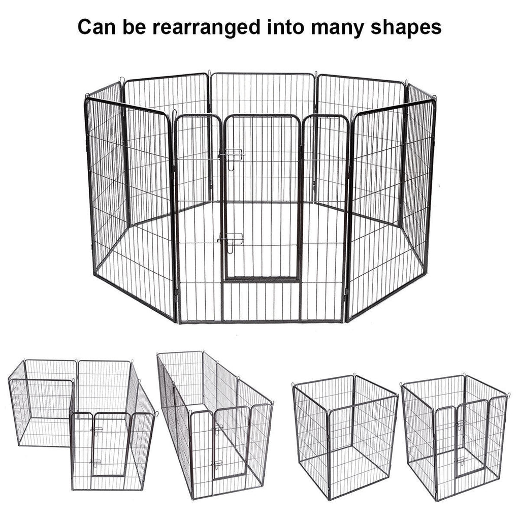 8-Panel Heavy-Duty Metal Dog Playpen | Indoor & Outdoor Pet Fence with Door — 40" & 48"