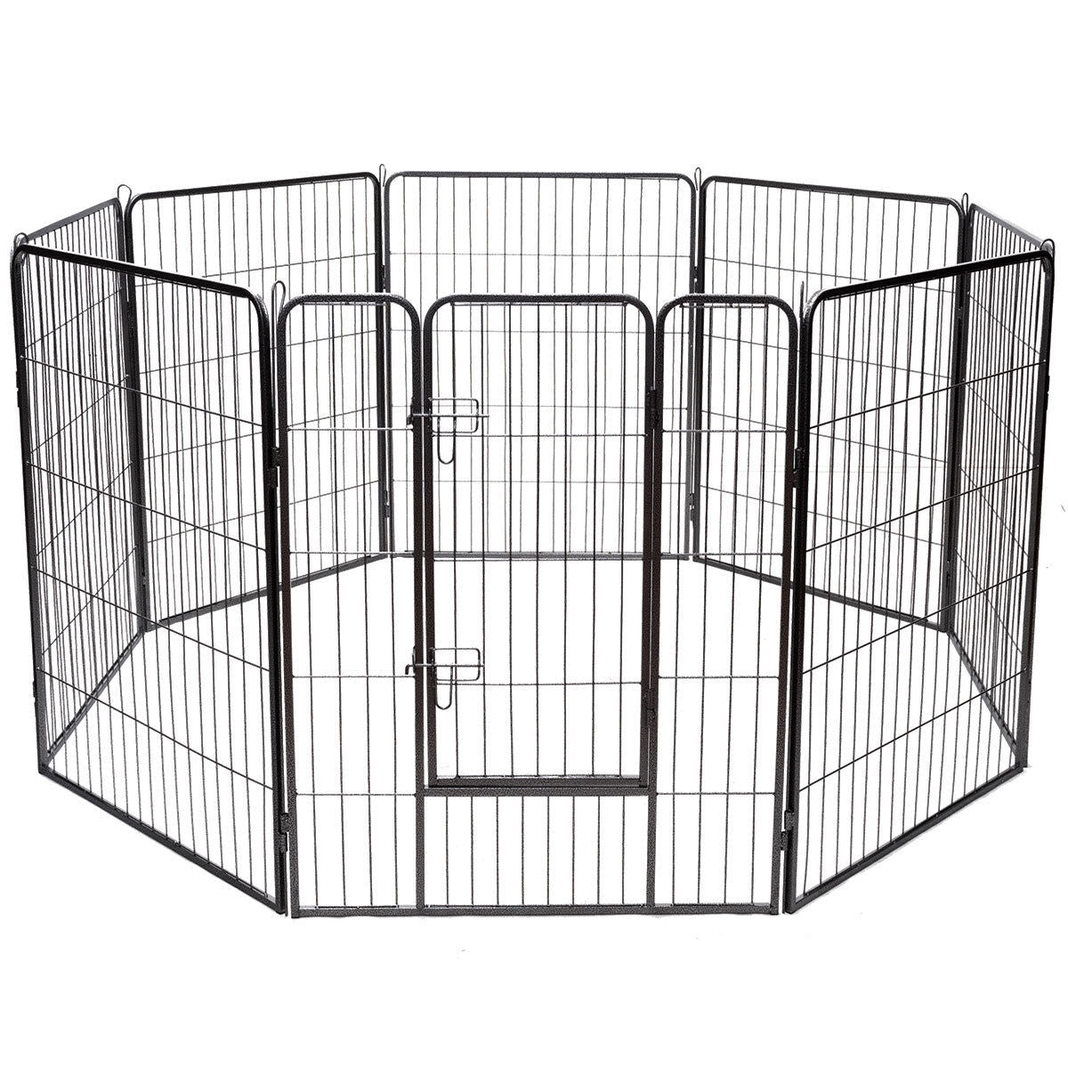 8-Panel Heavy-Duty Metal Dog Playpen | Indoor & Outdoor Pet Fence with Door — 40" & 48"