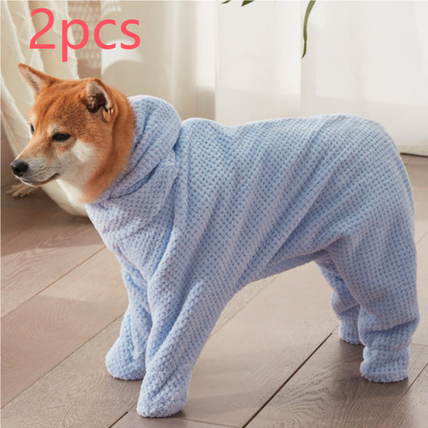 Wearable Pet Drying Towel | Thickened Quick-Dry Cotton Bath Robe for Dogs & Cats | S–XXXL