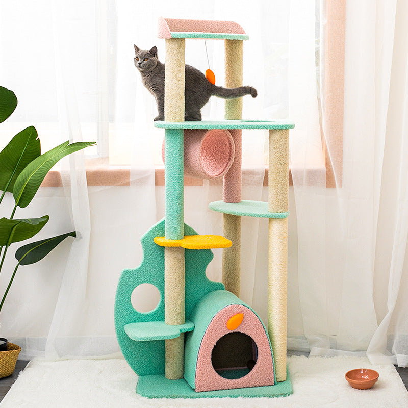 Cat Climbing Frame with Sisal Scratching Posts & Velvet Platforms | Multi-Level Cat Tree in 5 Sizes