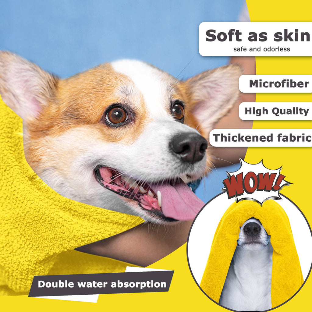 Microfiber Pet Drying Towel | Super Absorbent Quick-Dry Bath Towel for Dogs & Cats | 3 Sizes