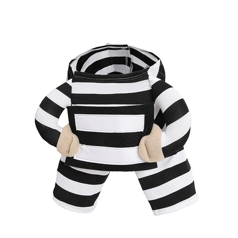 Striped Halloween Dog Costume | Funny Black & White Pet Outfit for Dogs | S–XL