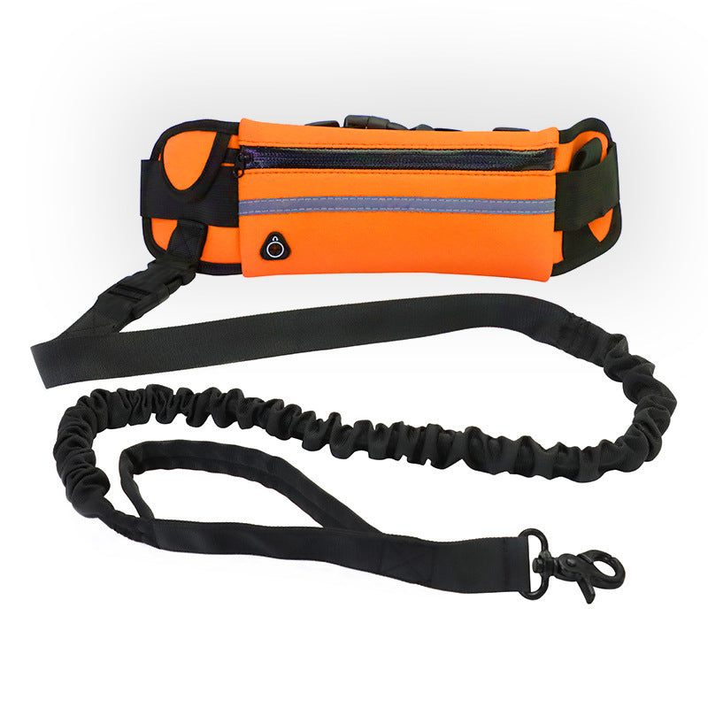 Hands-Free Dog Leash Belt | Bungee Waist Leash with Phone Pocket & Water Bottle Holder