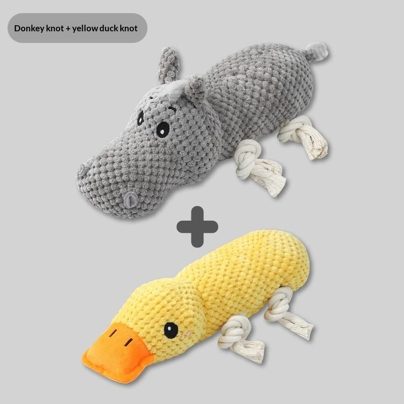 Squeaky Plush Pet Chew Toy | Teeth-Cleaning Sound Toy for Dogs | Singles & Sets